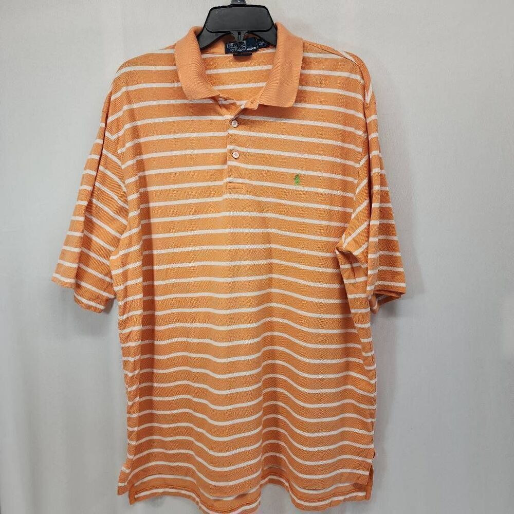 Polo Ralph Lauren Men's Size XL Polo Golf Fit Orange Stripe Shirt P13
